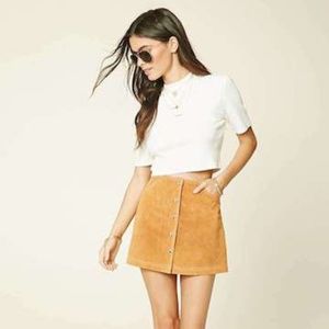 New Forever 21 Leather Mini Skirt (Size Small)